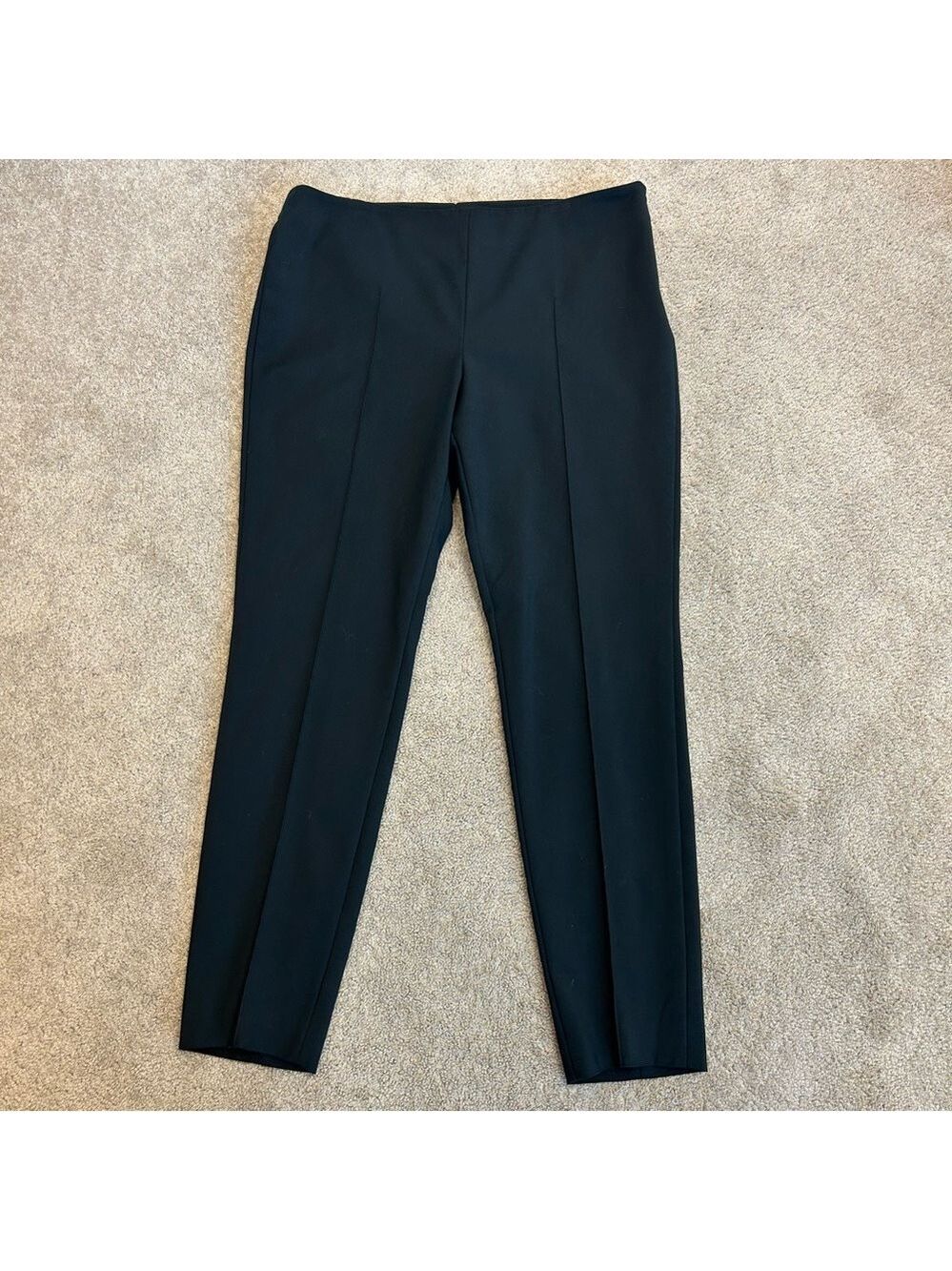 Akris black pronounced seam tailored tapered ankle trouser dress pants Sz 10